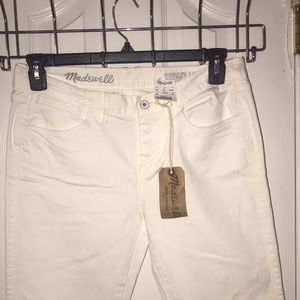 New with tags Madewell white ankle skinny jeans